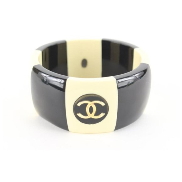 Chanel 96P CC Logo Bangle Cuff Bracelet 63ch825s - Picture 1 of 12